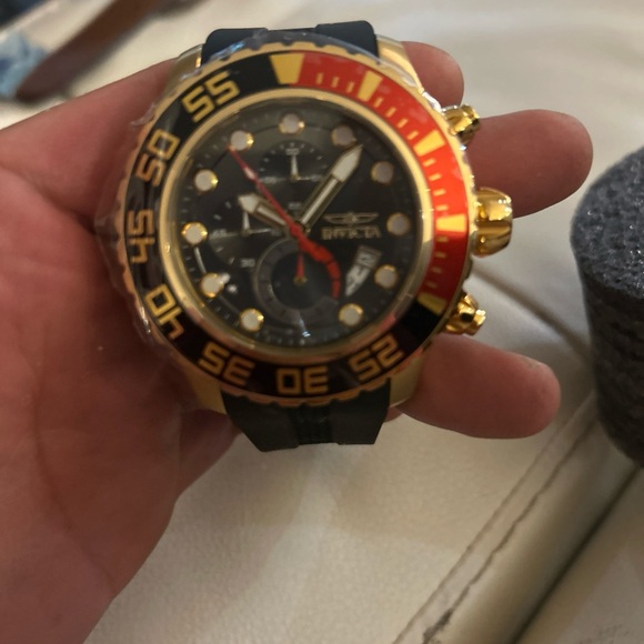 Invicta Other - Invicta Gold and Black Watch with Red Highlights
